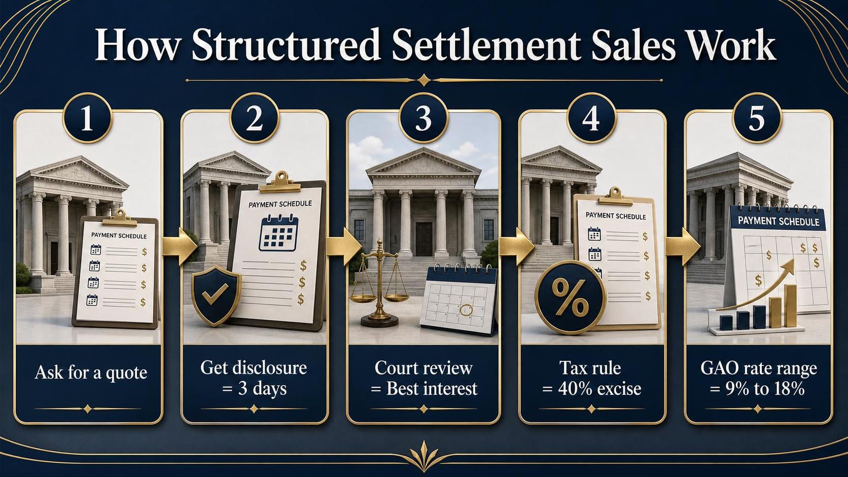 How Structured Settlement Sales Work — summarised in one graphic