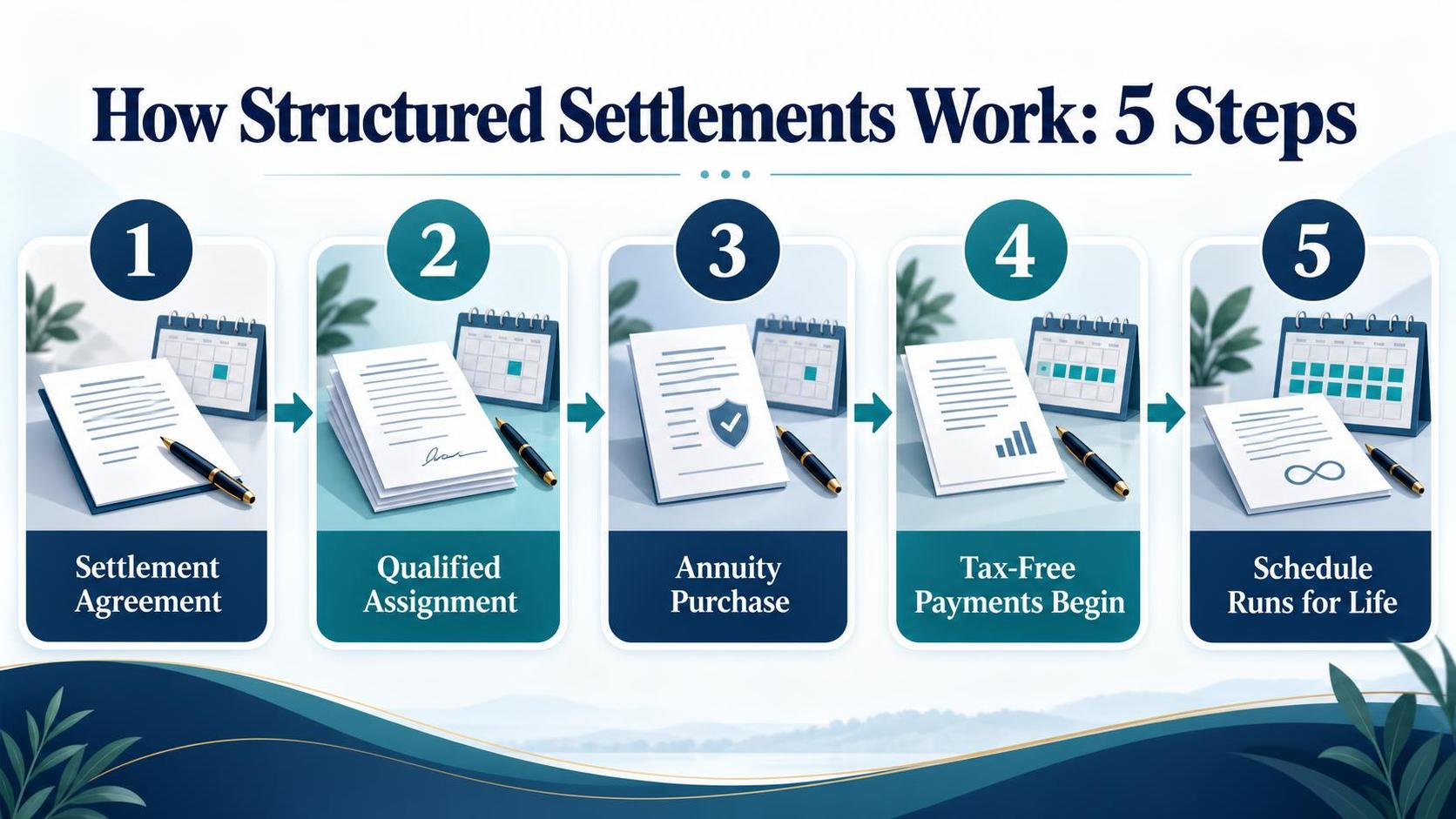How Structured Settlements Work: 5 Steps — at a glance, in one chart