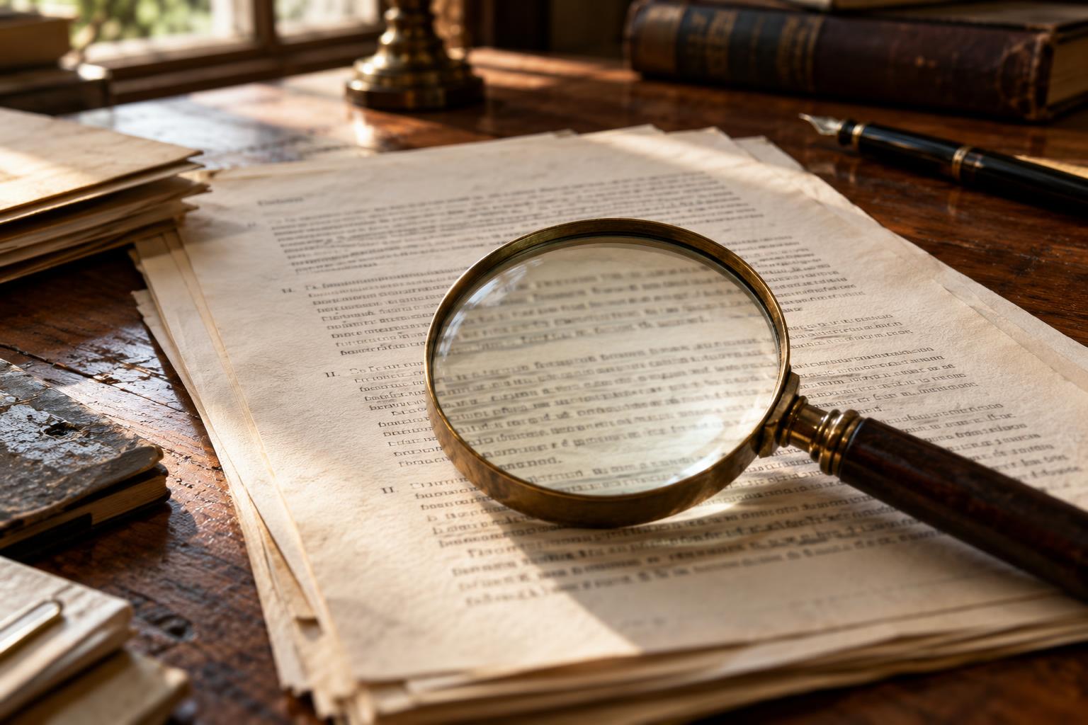 Magnifying glass over contract clauses describing attorney approval, repayment obligations, and case proceeds.