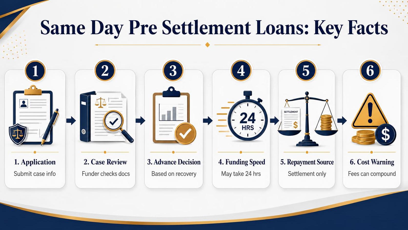 Same Day Pre Settlement Loans: Key Facts: Application, Case Review, Advance Decision.