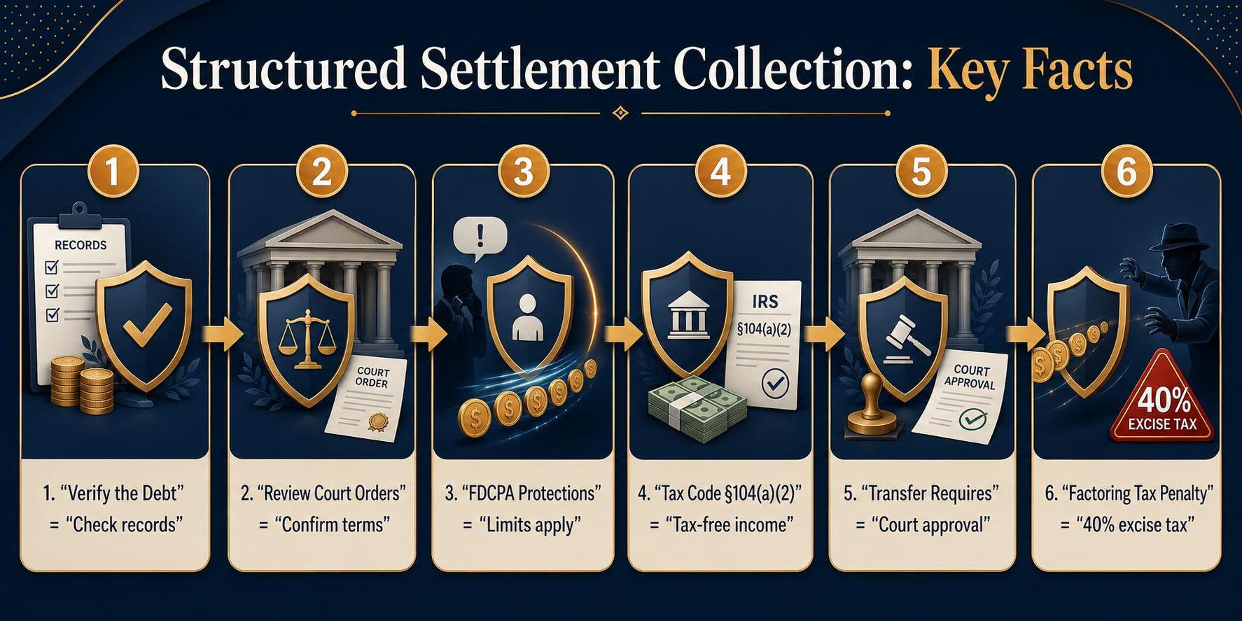 Structured Settlement Collection: Key Facts: Verify the Debt, Review Court Orders, FDCPA Protections.