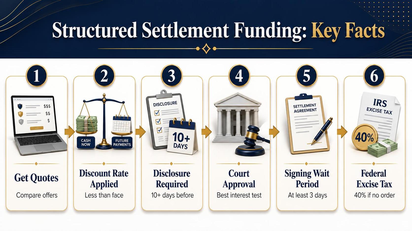 Structured Settlement Funding: Key Facts: Get Quotes, Discount Rate Applied, Disclosure Required.
