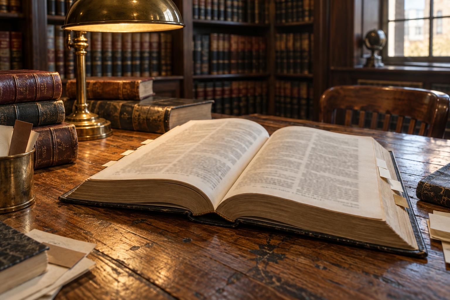 Library table with state law book open to structured settlement protection act.