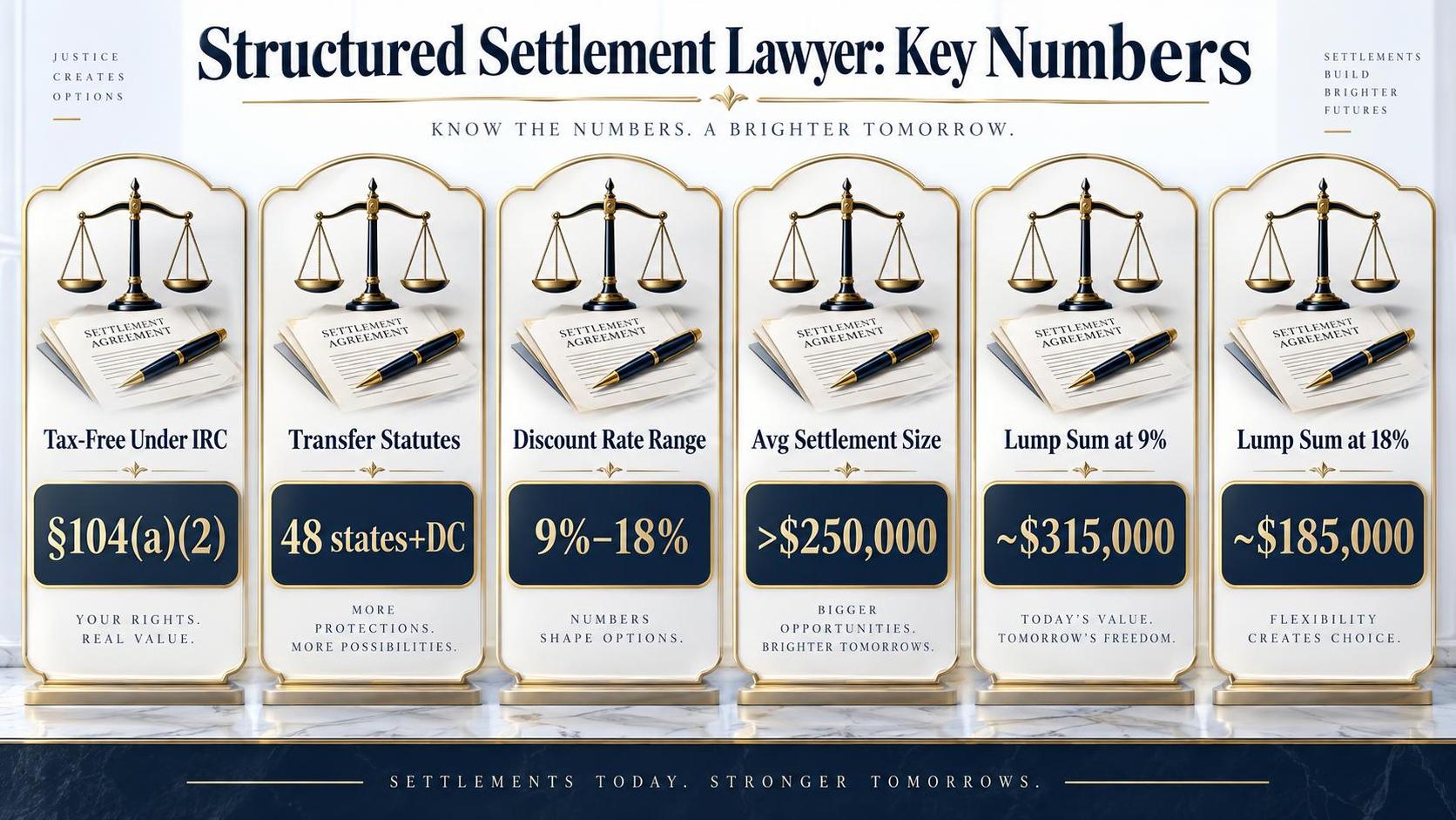 Structured Settlement Lawyer: Key Numbers — the key figures in one view