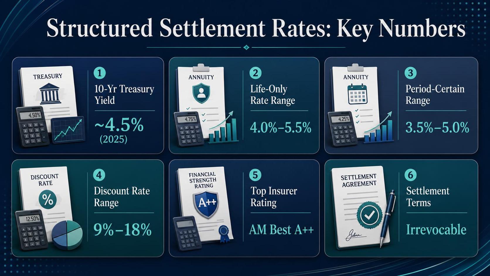 Structured Settlement Rates: Key Numbers — the main figures side by side