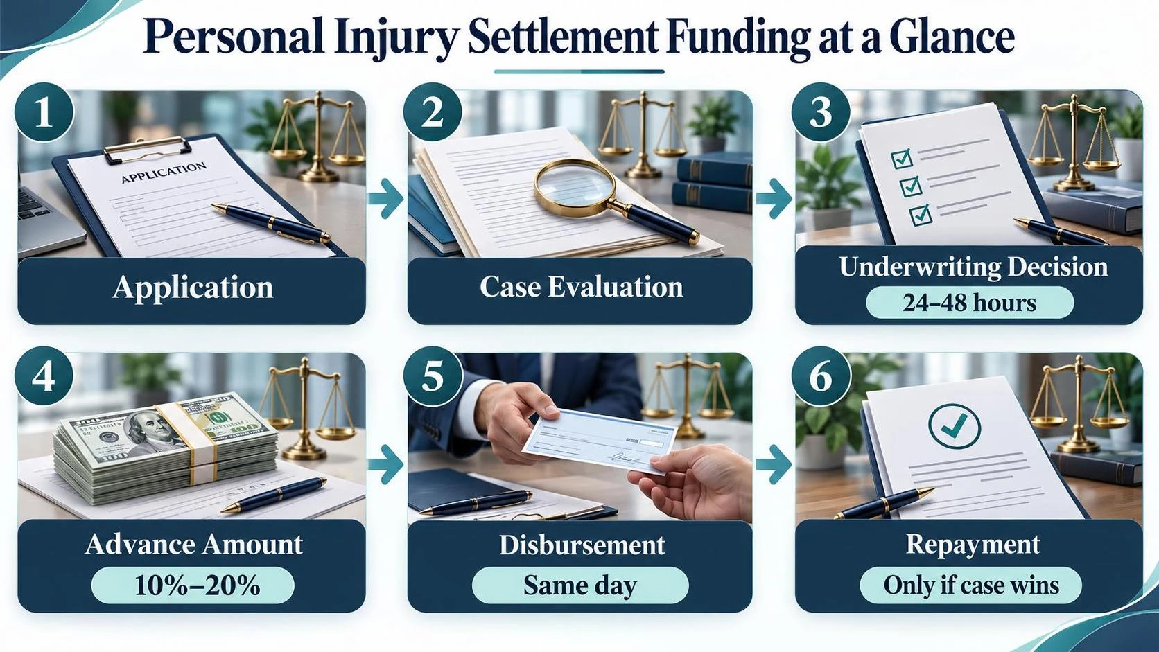 Personal Injury Settlement Funding at a Glance — the key figures in one view